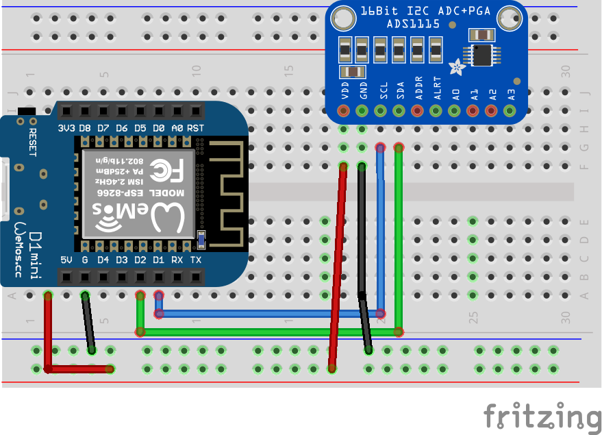 D1 Mini with ADS1115 - DIY Electronics Project